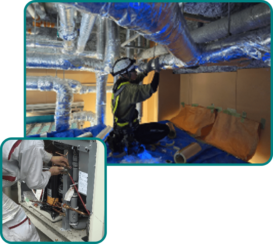 施工する社員の写真